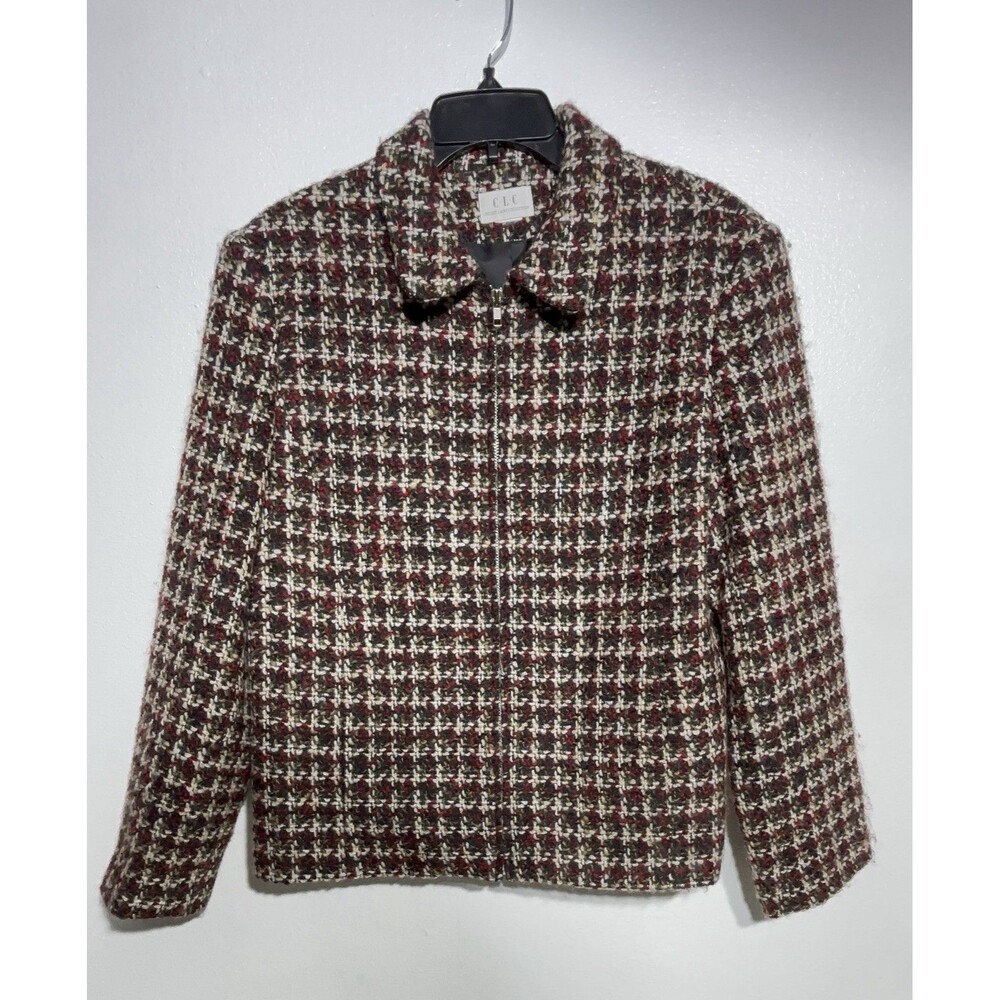 Cricket Lane Collection Tweeted Zip Up Blazer Size 10